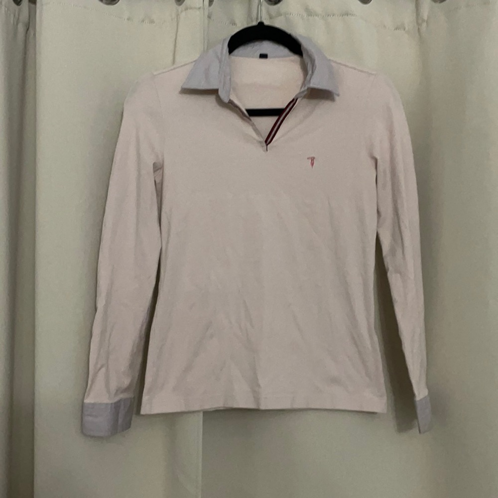 TRUSSARDI GOLF- cream long sleeve shirt